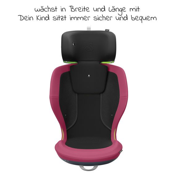 Swandoo Kindersitz Charlie i-Size 3 Jahre - 12 Jahre (100 cm - 150 cm) mit Breitenanpassung & zusätzlicher Seitenaufprallschutz - Forest Fruits