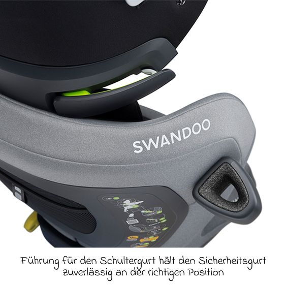 Swandoo Kindersitz Charlie-i-Size 433C 3 Jahre - 12 Jahre (100 cm - 150 cm) Breitenanpassung & zusätzlicher Seitenaufprallschutz - Forest Fruits