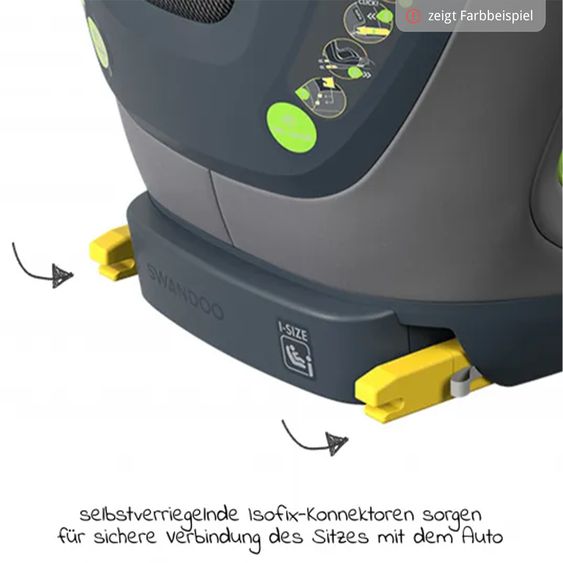 Swandoo Kindersitz Charlie-i-Size 433C 3 Jahre - 12 Jahre (100 cm - 150 cm) Breitenanpassung & zusätzlicher Seitenaufprallschutz - Forest Fruits