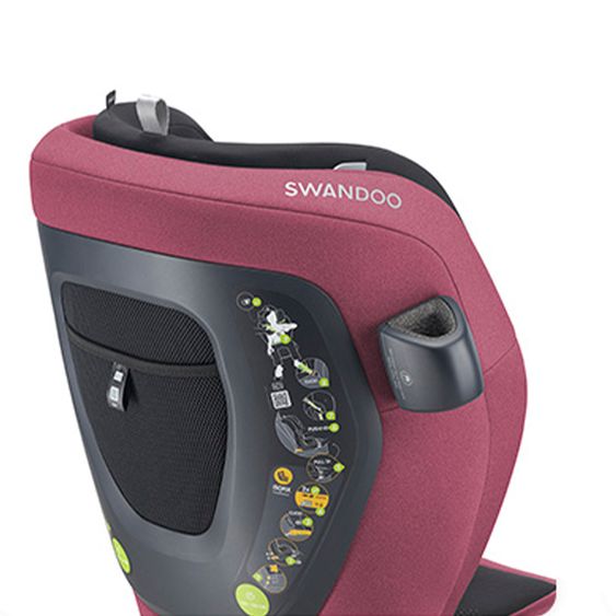 Swandoo Kindersitz Charlie-i-Size 433C 3 Jahre - 12 Jahre (100 cm - 150 cm) Breitenanpassung & zusätzlicher Seitenaufprallschutz - Forest Fruits