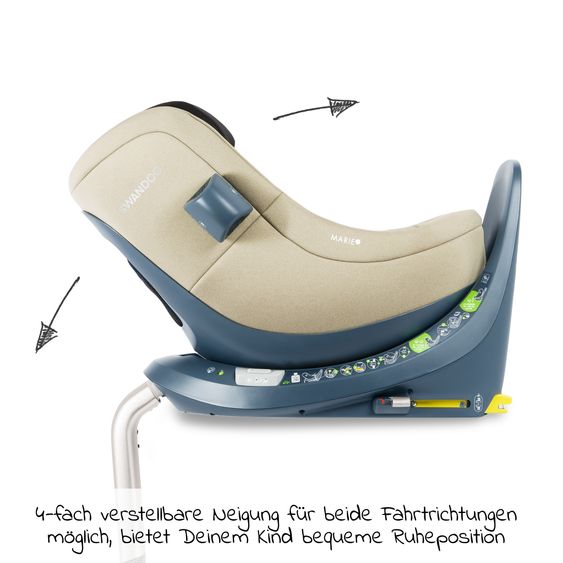 Swandoo Reboarder-Kindersitz Marie³ i-Size ab Geburt - 4 Jahre (40 cm - 105 cm, 18 kg) 360 ° drehbar inkl. Neugeboreneneinlage, verstellbare Kopfstütze & Isofix - Alfala