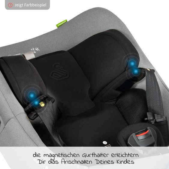 Swandoo Reboarder-Kindersitz Marie³ i-Size ab Geburt - 4 Jahre (40 cm - 105 cm, 18 kg) 360 ° drehbar inkl. Neugeboreneneinlage, verstellbare Kopfstütze & Isofix - Alfala
