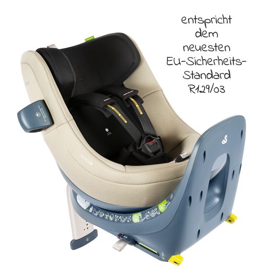 Swandoo Reboarder-Kindersitz Marie³ i-Size ab Geburt - 4 Jahre (40 cm - 105 cm, 18 kg) 360 ° drehbar inkl. Neugeboreneneinlage, verstellbare Kopfstütze & Isofix - Alfala