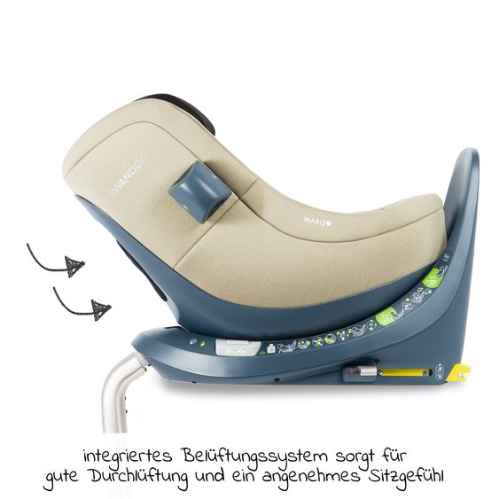 Swandoo Reboarder-Kindersitz Marie³ i-Size ab Geburt - 4 Jahre (40 cm - 105 cm, 18 kg) 360 ° drehbar inkl. Neugeboreneneinlage, verstellbare Kopfstütze & Isofix - Alfala