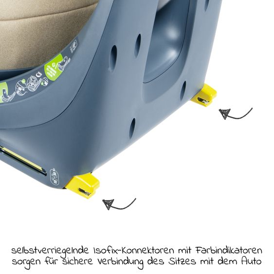 Swandoo Reboarder-Kindersitz Marie³ i-Size ab Geburt - 4 Jahre (40 cm - 105 cm, 18 kg) 360 ° drehbar inkl. Neugeboreneneinlage, verstellbare Kopfstütze & Isofix - Alfala