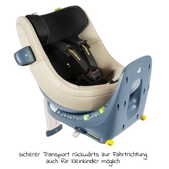 Swandoo Reboarder-Kindersitz Marie³ i-Size ab Geburt - 4 Jahre (40 cm - 105 cm, 18 kg) 360 ° drehbar inkl. Neugeboreneneinlage, verstellbare Kopfstütze & Isofix - Alfala