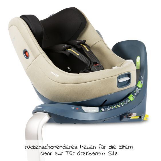 Swandoo Reboarder-Kindersitz Marie³ i-Size ab Geburt - 4 Jahre (40 cm - 105 cm, 18 kg) 360 ° drehbar inkl. Neugeboreneneinlage, verstellbare Kopfstütze & Isofix - Alfala