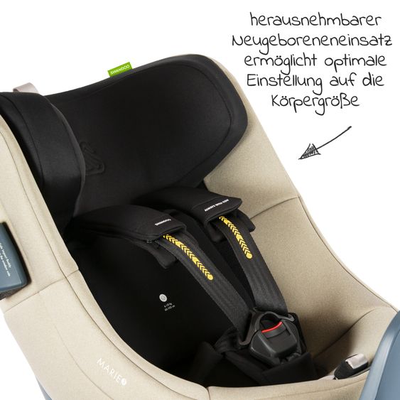 Swandoo Reboarder-Kindersitz Marie³ i-Size ab Geburt - 4 Jahre (40 cm - 105 cm, 18 kg) 360 ° drehbar inkl. Neugeboreneneinlage, verstellbare Kopfstütze & Isofix - Alfala
