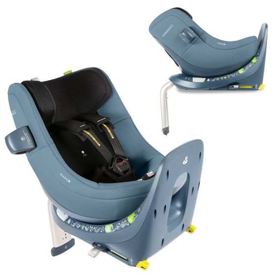 Swandoo Reboarder-Kindersitz Marie³ i-Size ab Geburt - 4 Jahre (40 cm - 105 cm, 18 kg) 360 ° drehbar inkl. Neugeboreneneinlage, verstellbare Kopfstütze & Isofix - Blueberry