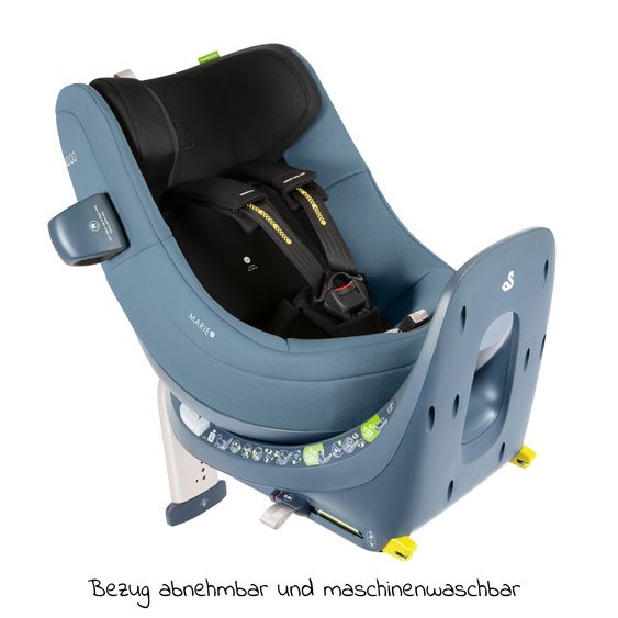 Swandoo Reboarder-Kindersitz Marie³ i-Size ab Geburt - 4 Jahre (40 cm - 105 cm, 18 kg) 360 ° drehbar inkl. Neugeboreneneinlage, verstellbare Kopfstütze & Isofix - Blueberry