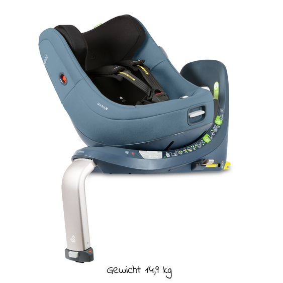 Swandoo Reboarder-Kindersitz Marie³ i-Size ab Geburt - 4 Jahre (40 cm - 105 cm, 18 kg) 360 ° drehbar inkl. Neugeboreneneinlage, verstellbare Kopfstütze & Isofix - Blueberry