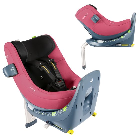 Swandoo Seggiolino Reboarder Marie³ i-Size dalla nascita ai 4 anni (40 cm - 105 cm, 18 kg) girevole a 360° con inserto neonato, poggiatesta regolabile e Isofix - Frutti di Bosco