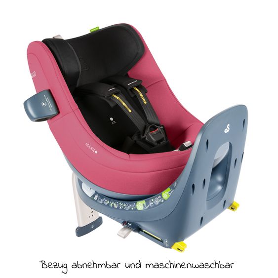 Swandoo Seggiolino Reboarder Marie³ i-Size dalla nascita ai 4 anni (40 cm - 105 cm, 18 kg) girevole a 360° con inserto neonato, poggiatesta regolabile e Isofix - Frutti di Bosco