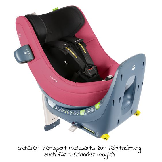 Swandoo Seggiolino Reboarder Marie³ i-Size dalla nascita ai 4 anni (40 cm - 105 cm, 18 kg) girevole a 360° con inserto neonato, poggiatesta regolabile e Isofix - Frutti di Bosco