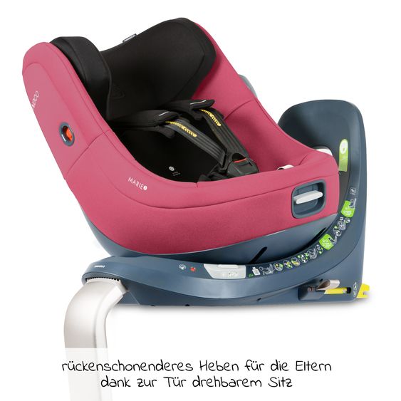 Swandoo Seggiolino Reboarder Marie³ i-Size dalla nascita ai 4 anni (40 cm - 105 cm, 18 kg) girevole a 360° con inserto neonato, poggiatesta regolabile e Isofix - Frutti di Bosco