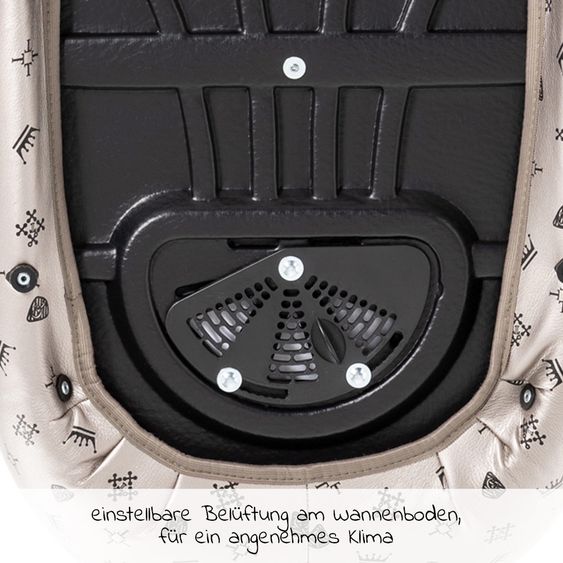 Tako Kombi-Kinderwagen Laret Imperial inkl. Sportwagen, Babywanne, Wickeltasche, Beindecke & Regenschutz - Beige Schwarz