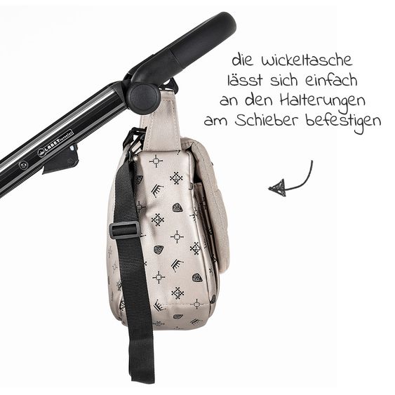 Tako Kombi-Kinderwagen Laret Imperial inkl. Sportwagen, Babywanne, Wickeltasche, Beindecke & Regenschutz - Beige Schwarz