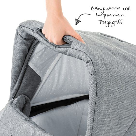 Tako Kombi-Kinderwagen Starline Sportwagen, Babywanne, Wickeltasche, Beindecke, + Zubehörpaket - Grau Schwarz