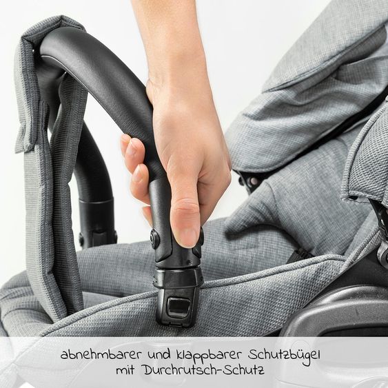 Tako Kombi-Kinderwagen Starline Sportwagen, Babywanne, Wickeltasche, Beindecke, + Zubehörpaket - Grau Schwarz