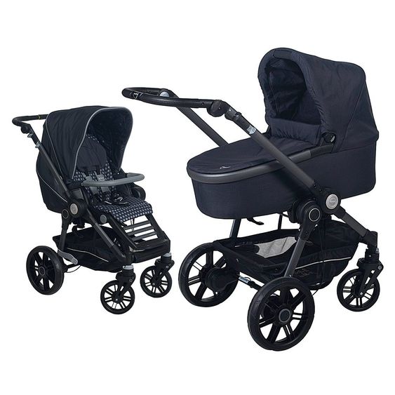 Teutonia Kombi-Kinderwagen BeYou! Elite Graphite Rad 7 inkl. Gestelltragetasche und Wickeltasche - Continuum