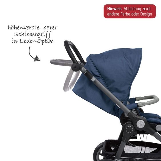 Teutonia Kombi-Kinderwagen BeYou! Elite Graphite Rad 7 inkl. Gestelltragetasche und Wickeltasche - Continuum