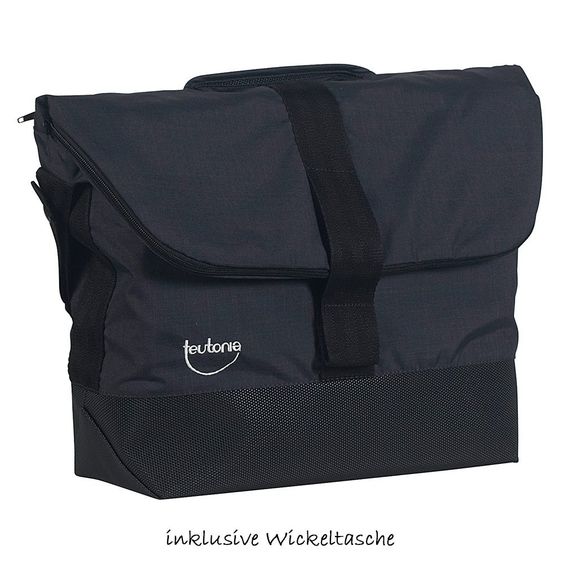 Teutonia Kombi-Kinderwagen BeYou! Elite Graphite Rad 7 inkl. Gestelltragetasche und Wickeltasche - Continuum