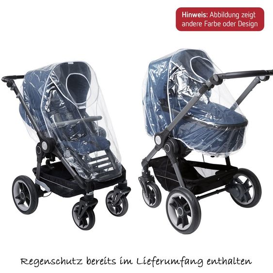 Teutonia Kombi-Kinderwagen BeYou! Elite Graphite Rad 7 inkl. Gestelltragetasche und Wickeltasche - Continuum