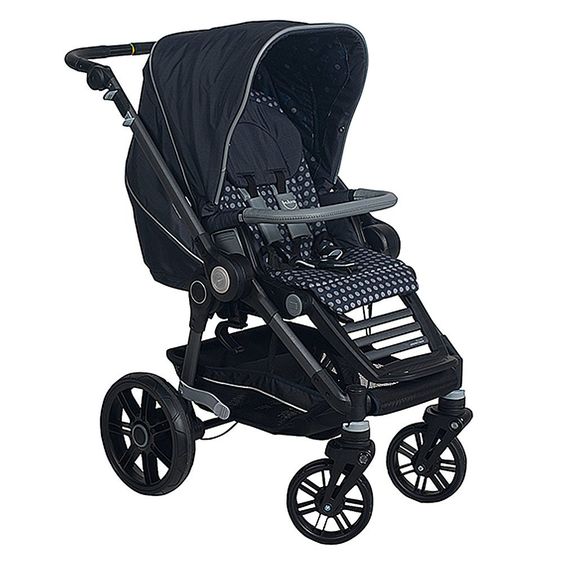 Teutonia Kombi-Kinderwagen BeYou! Elite Graphite Rad 7 inkl. Gestelltragetasche und Wickeltasche - Continuum