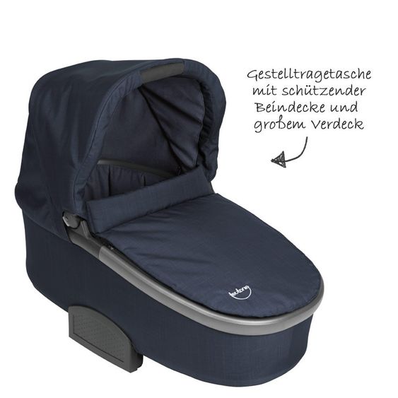 Teutonia Kombi-Kinderwagen BeYou! Elite Graphite Rad 7 inkl. Gestelltragetasche und Wickeltasche - Continuum