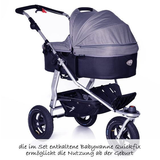 TFK 2-1 Kombi-Kinderwagen-Set Joggster Adventure 2 & Babywanne Quickfix - Quiet Shade