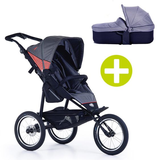 TFK 2-1 Kombi-Kinderwagen-Set Joggster Sport 2 & Babywanne Quickfix - Quiet Shade