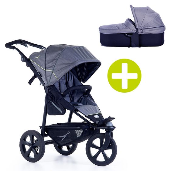 TFK 2-1 Kombi-Kinderwagen-Set Joggster Trail 2 & Babywanne Quickfix - Quiet Shade