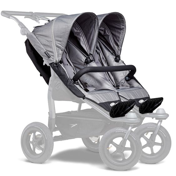 TFK 2 Sport seats for Duo - XXL comfort seat incl. weather protection for children up to 45 kg - Grey