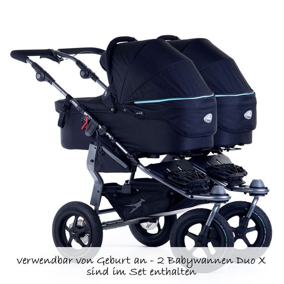 TFK 3-1 Geschwister- & Zwillingskinderwagen-Set Twin Adventure 2 inkl. 2 Babywanne DuoX mit Adapter - Tap Shoe