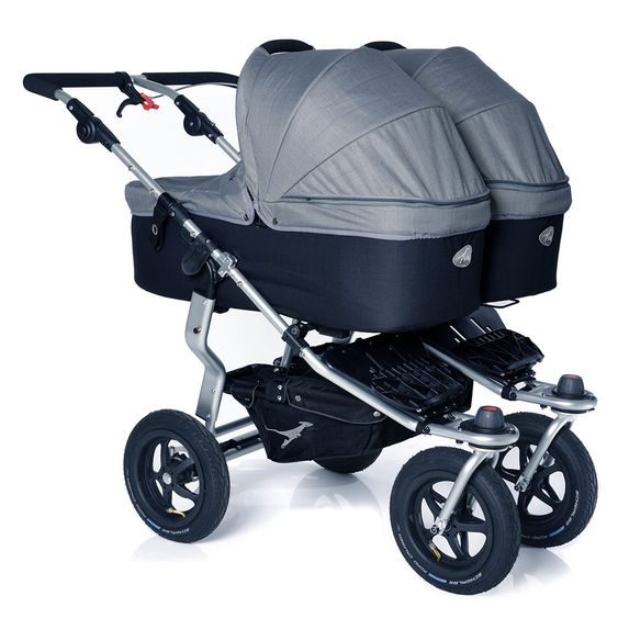 TFK 3-1 Twin Adventure 2 Set passeggino gemellare e gemellare con 2 navicelle gemellari con adattatore - Quiet Shade
