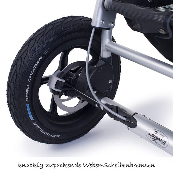 TFK 3-1 Twin Adventure 2 Set passeggino gemellare e gemellare con 2 navicelle gemellari con adattatore - Quiet Shade