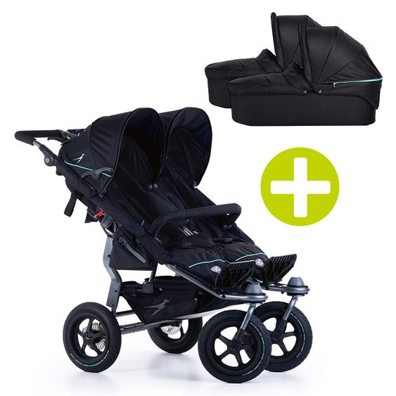TFK 3-1 Geschwister- & Zwillingskinderwagen-Set Twin Adventure 2 inkl. 2 Babywanne Twin mit Adapter - Tap Shoe