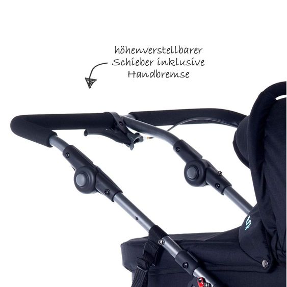 TFK 3-1 Geschwister- & Zwillingskinderwagen-Set Twin Adventure 2 inkl. 2 Babywanne Twin mit Adapter - Tap Shoe