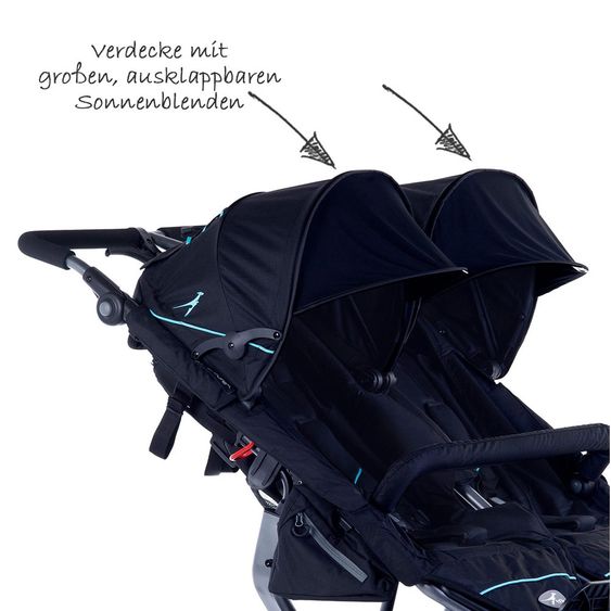 TFK 3-1 Geschwister- & Zwillingskinderwagen-Set Twin Adventure 2 inkl. 2 Babywanne Twin mit Adapter - Tap Shoe