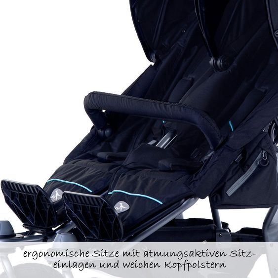TFK 3-1 Geschwister- & Zwillingskinderwagen-Set Twin Adventure 2 inkl. 2 Babywanne Twin mit Adapter - Tap Shoe