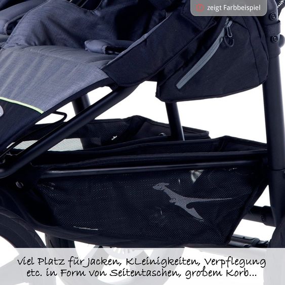 TFK 3-1 Geschwister- & Zwillingskinderwagen-Set Twin Trail 2 inkl. 2 Babywanne Twin mit Adapter - Tap Shoe