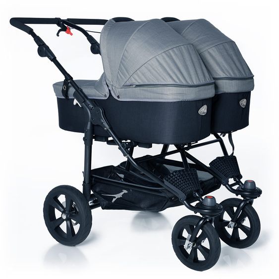 TFK 3-1 Geschwister- & Zwillingskinderwagen-Set Twin Trail 2 inkl. 2 Babywannen Twin mit Adapter - Quiet Shade