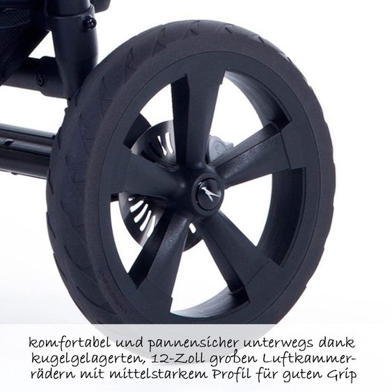 TFK 3-1 Geschwister- & Zwillingskinderwagen-Set Twin Trail 2 inkl. 2 Babywannen Twin mit Adapter - Quiet Shade