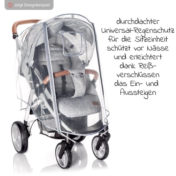 TFK 3in1 Kombi-Kinderwagen-Set Mono 2 Luftreifen mit Kombi-Einheit (Babywanne+Sitz) inkl. Maxi-Cosi Cabriofix i-Size & XXL Zubehörpaket - Premium Grau