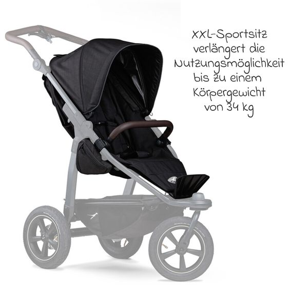 TFK 3-1 Kombi-Kinderwagen-Set Mono 2 Luftreifen mit Kombi-Einheit (Babywanne+Sitz) inkl. Maxi-Cosi Cabriofix i-Size & XXL Zubehörpaket - Schwarz