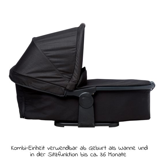 TFK 3-1 Kombi-Kinderwagen-Set Mono 2 Luftreifen mit Kombi-Einheit (Babywanne+Sitz) inkl. Maxi-Cosi Cabriofix i-Size & XXL Zubehörpaket - Schwarz