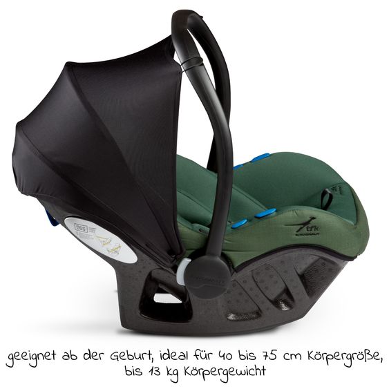 TFK Babyschale Pixel i-Size by Avionaut ab Geburt - 13 kg (40 cm - 75 cm) nur 2,5 kg leicht - Olive