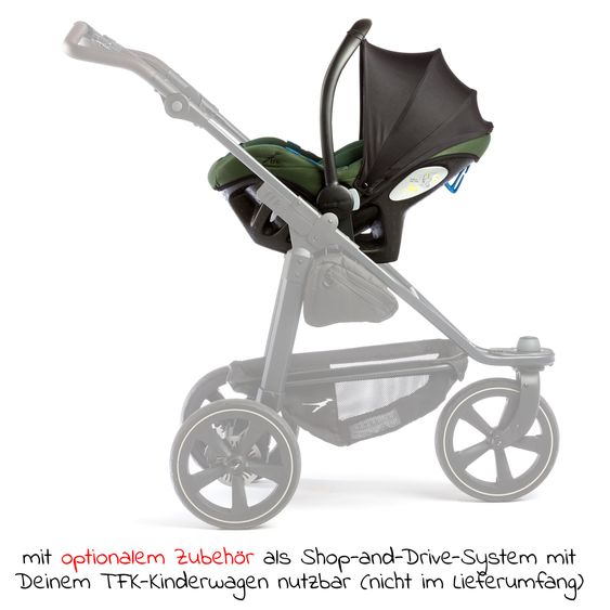 TFK Babyschale Pixel i-Size by Avionaut ab Geburt - 13 kg (40 cm - 75 cm) nur 2,5 kg leicht - Olive