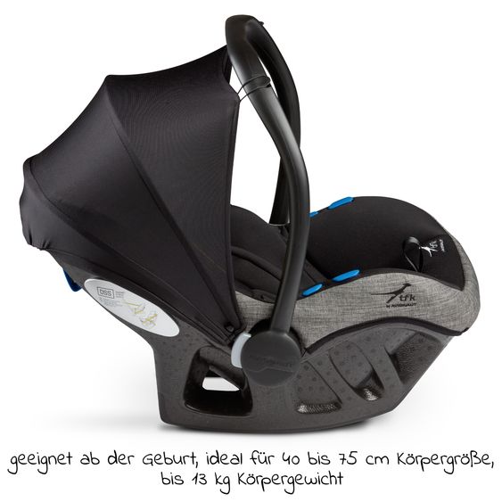 TFK Babyschale Pixel i-Size by Avionaut ab Geburt - 13 kg (45 cm - 86 cm) nur 2,5 kg leicht - Premium Grau