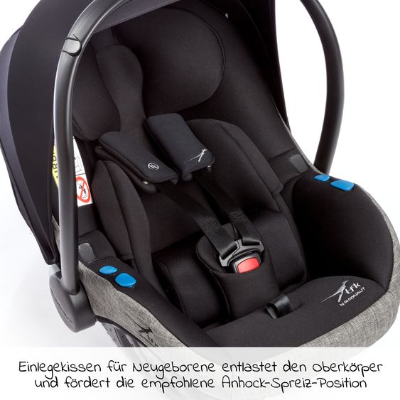 TFK Babyschale Pixel i-Size by Avionaut ab Geburt - 13 kg (45 cm - 86 cm) nur 2,5 kg leicht - Premium Grau